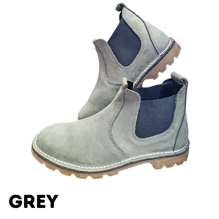 Rugged Sole Slip on Leather Boot
