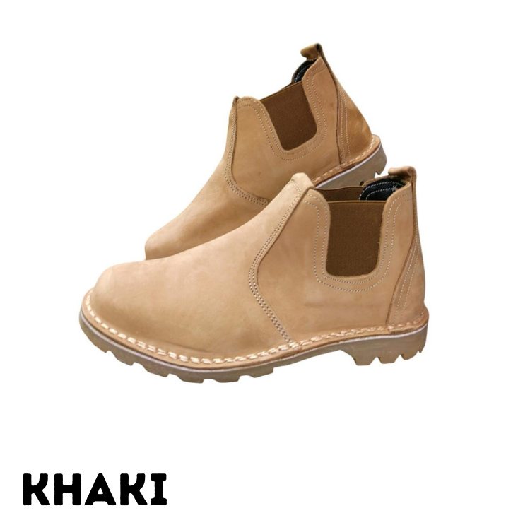 Rugged Sole Slip on Leather Boot