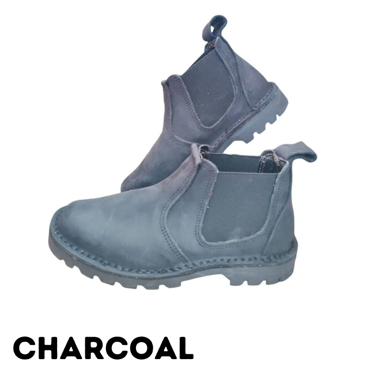 Rugged Sole Slip on Leather Boot