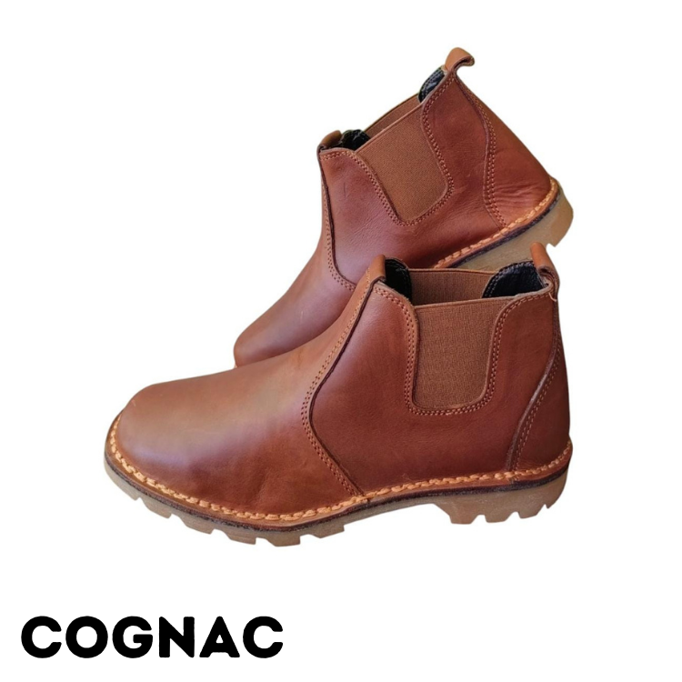 Rugged Sole Slip on Leather Boot